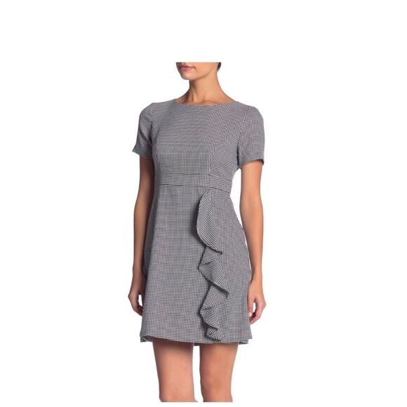 Eliza J houndstooth ruffle dress size 14 - Picture 1 of 7